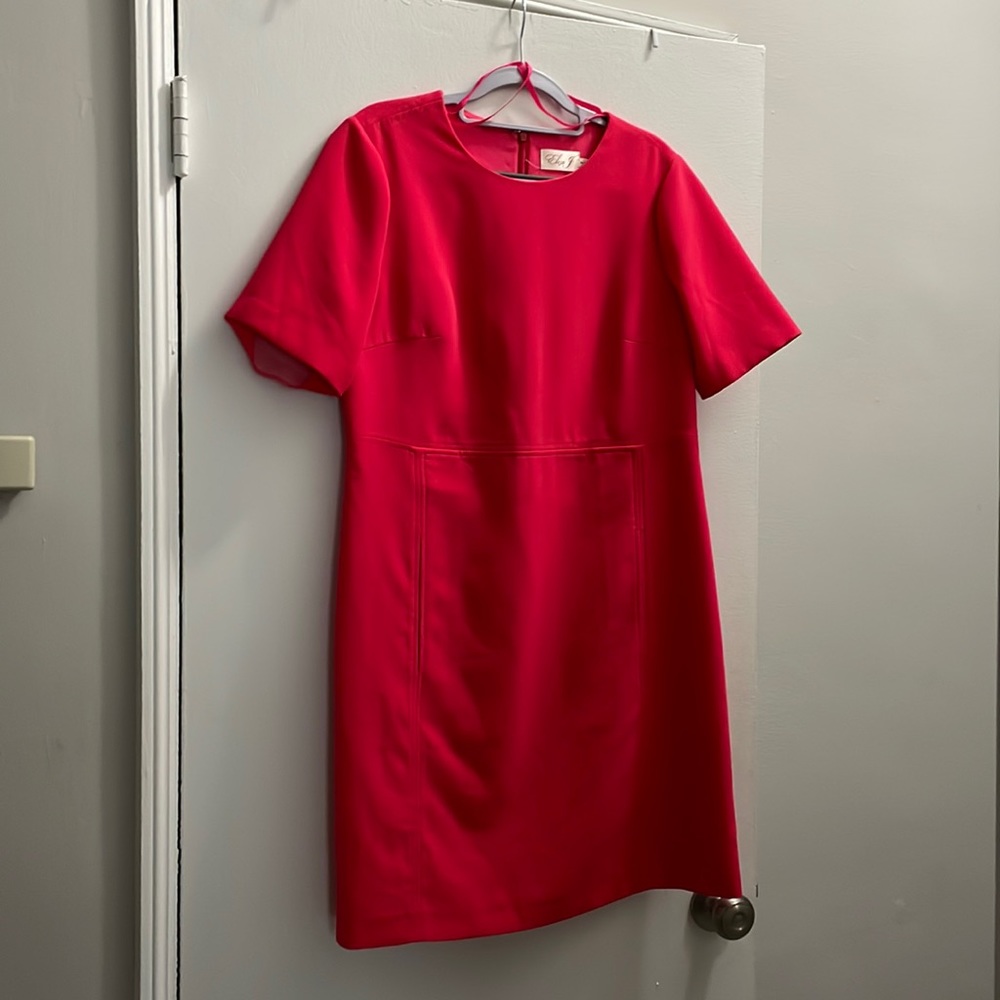 Eliza J hot pink crepe shift dress